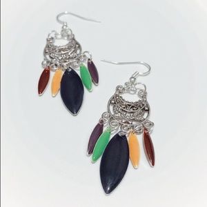 Colorful Dagger Drops Earrings